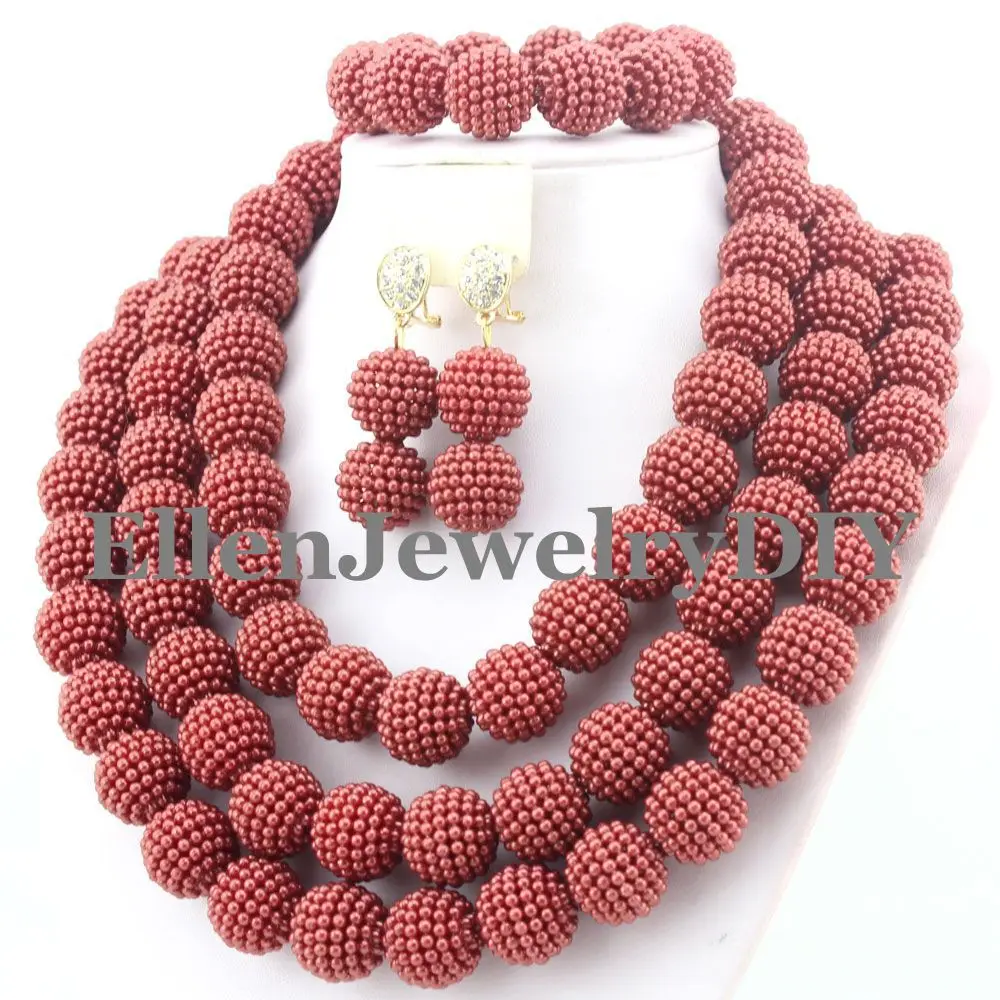 Ювелирный Комплект из колье и серёг в классическом стиле|nigerian wedding jewelry sets|costume