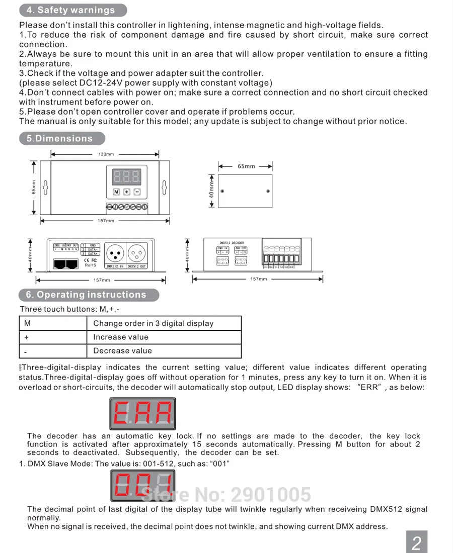 Новый декодер постоянного напряжения DMX512 3CH входной сигнал DMX512/1990 светодиодный