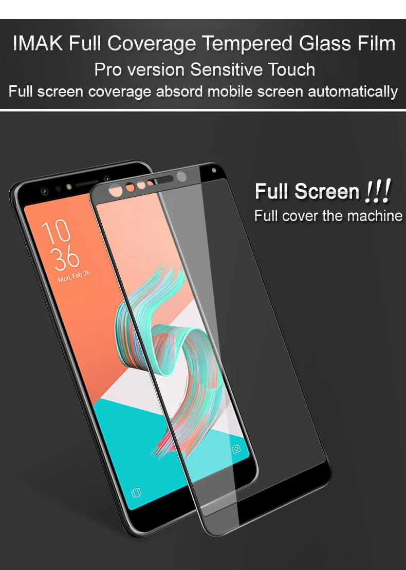Imak полный экран AB Glue Pro+ версия закаленное стекло для Asus Zenfone 5 Lite ZC600KL/Max M2 ZB633KL ZB631KL защита экрана