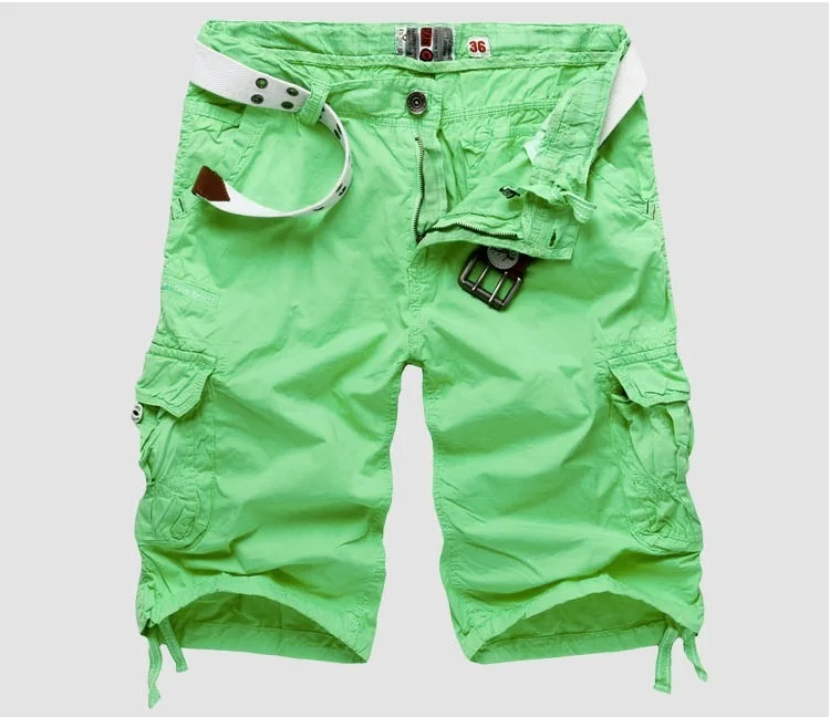 2014 new Summer high quality Cargo Casual trousers fashion some bags 5 pants washed cotton short 5820 | Мужская одежда