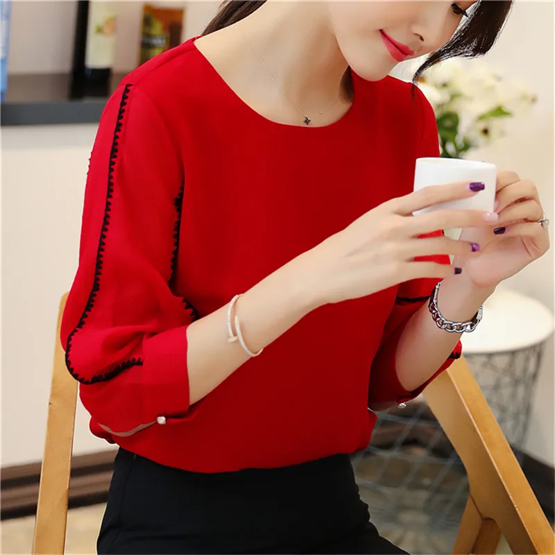 Women Shirts Summer Chiffon Blouse Tops Plus Size Office Lady Korean Top Fashion Woman Blouses 2018 Elegant Blusas Female |