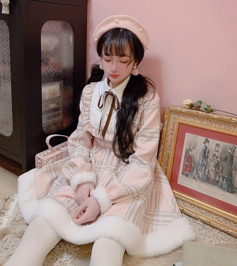 Женское платье с карманами Bobon21 клетчатое флисовое для девушек и D1710 | Женская