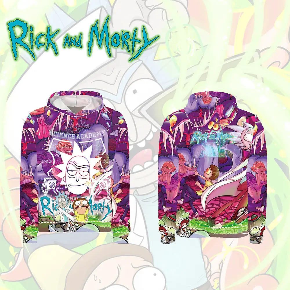 Pickle Rick and Mori толстовка с капюшоном и принтом куртка пальто косплей унисекс