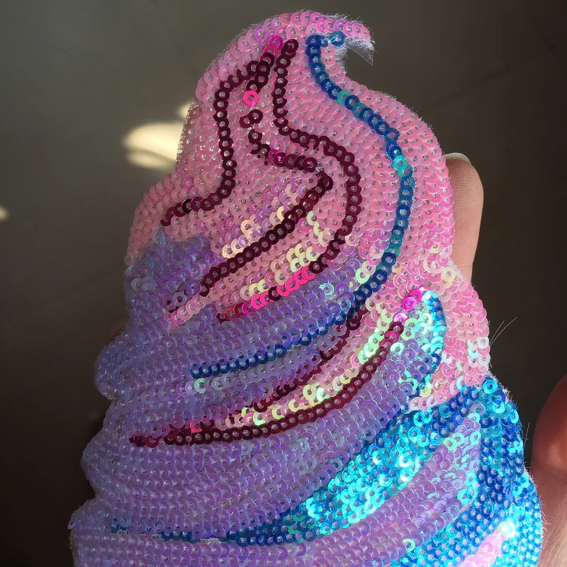 2 шт. цветные патчи с блестками для мороженого модные вышитые аксессуары одежды