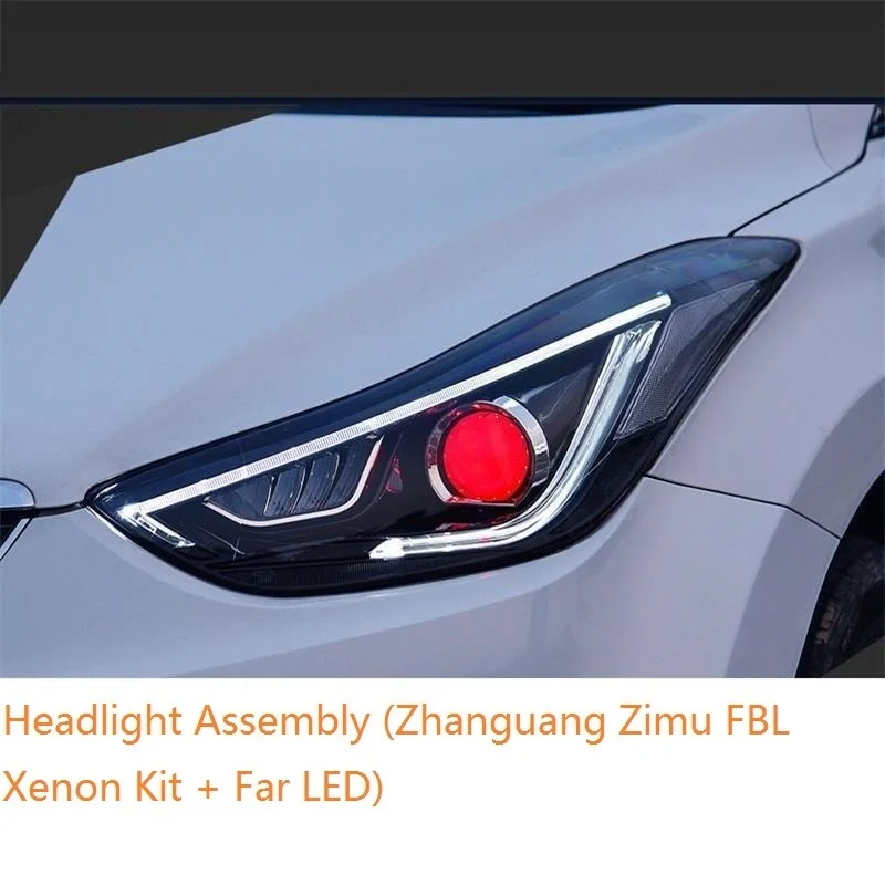 MODEL N Drl Automovil автозапчасти Cob Стайлинг светодиодные дневные ходовые боковые поворотники фары автомобильные фары в сборе для hyundai Elantra - Цвет: MODEL N