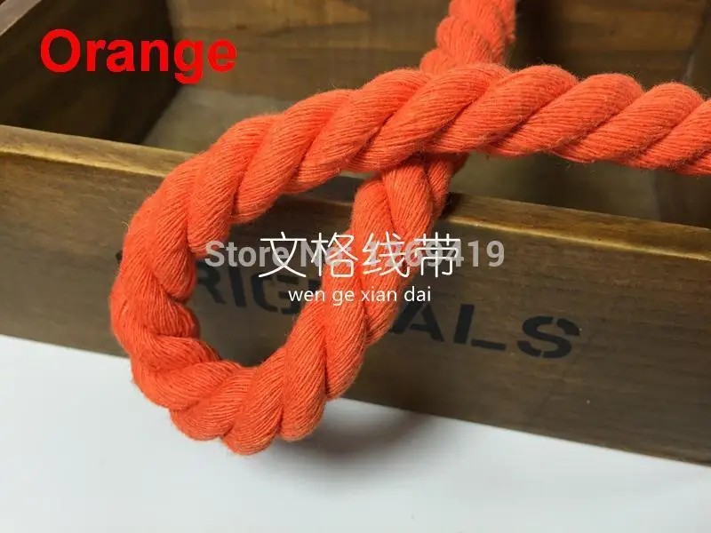 10 мм 20 метров цветов Чистый хлопок шпагат Шнуры Красочные тканые веревки из