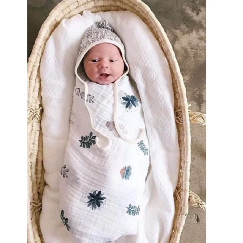 Муслиновая ткань 100% хлопок пеленки для новорожденных детские одеяла двухслойная