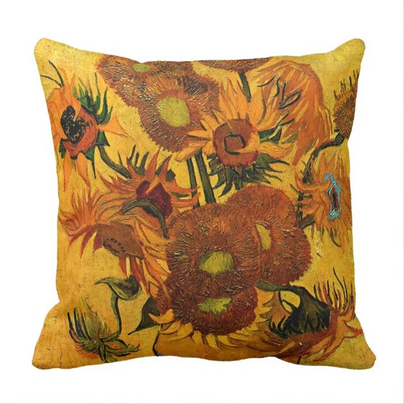

Van Gogh - Vase with 15 Sunflowers Throw Pillow case