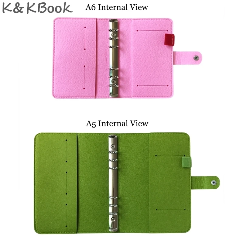 K & KBOOK войлочный блокнот на спирали дневник винтажный с 6 отверстиями