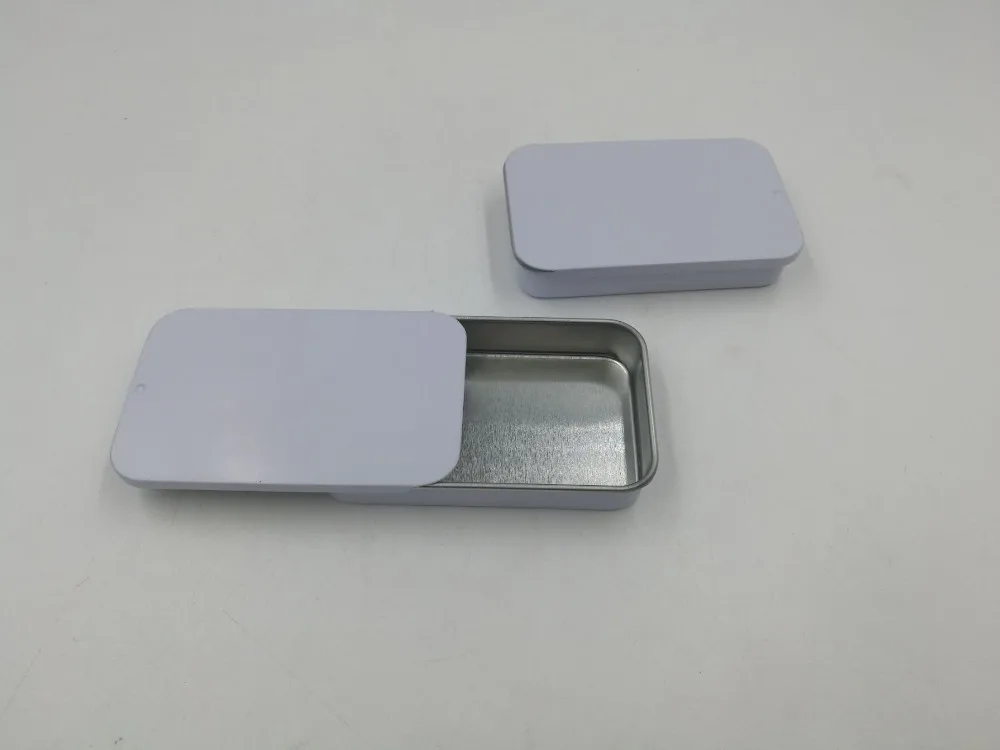 Белая прямоугольная скользящая мини железная коробка xylitol для хранения
