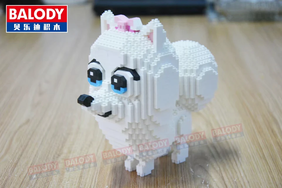 Милая собака померанский мини блоки Balody пластиковые строительные игрушки Pet