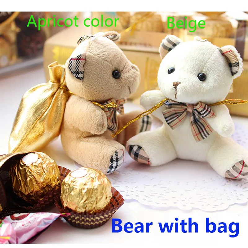 30 шт. Медведь тедди с золотой сумка Плюшевые игрушки медведи для свадебного