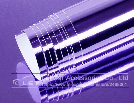 Purple Высокое растягивающееся серебряное хромированное зеркало без пузырьков, виниловая пленка, наклейка, лист, эмблема, покрытие для кузова автомобиля, велосипеда - Название цвета: Purple