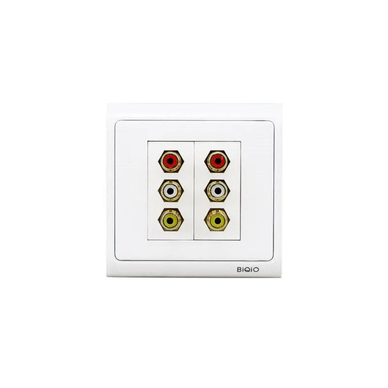 

Разъем для аудио-видео с шестью отверстиями AV Панель розетка настенная вилка многофункциональный аудио AV адаптер 86*86 мм AV Панель розетка бе...