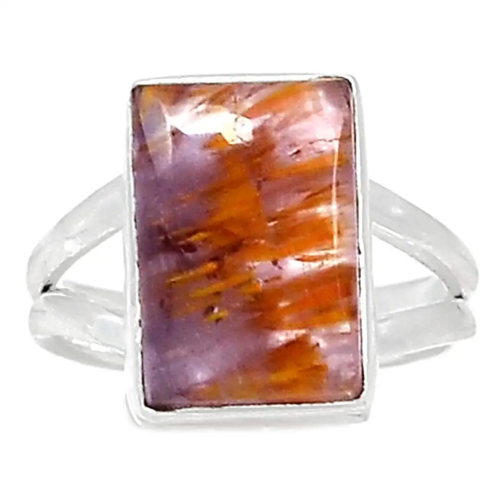 

Оригинальное кольцо CACOXENITE Super 7, женское серебряное ювелирное изделие, США Размер: 7,25, MHBAR3603