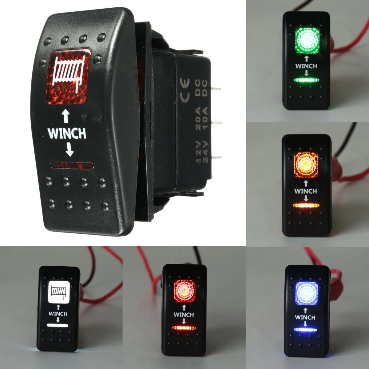12V 24V морской караван двойной светодиодный светильник рокер лебедка вкл. ВЫКЛ.