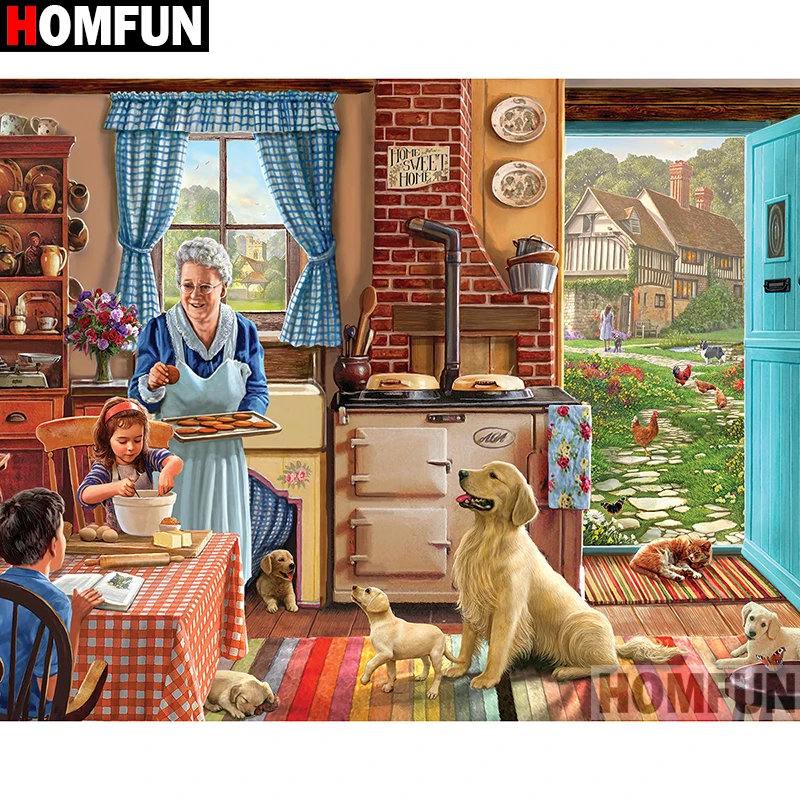 Алмазная живопись HOMFUN A00763 картина сделай сам с полными квадратными/круглыми