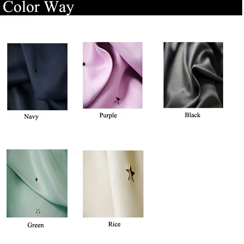 

Laser Cutting Stars Navy Blackout Curtain Thermal Insulated Out Star Window Treatment for Kids and Nursery Rooms Decoration