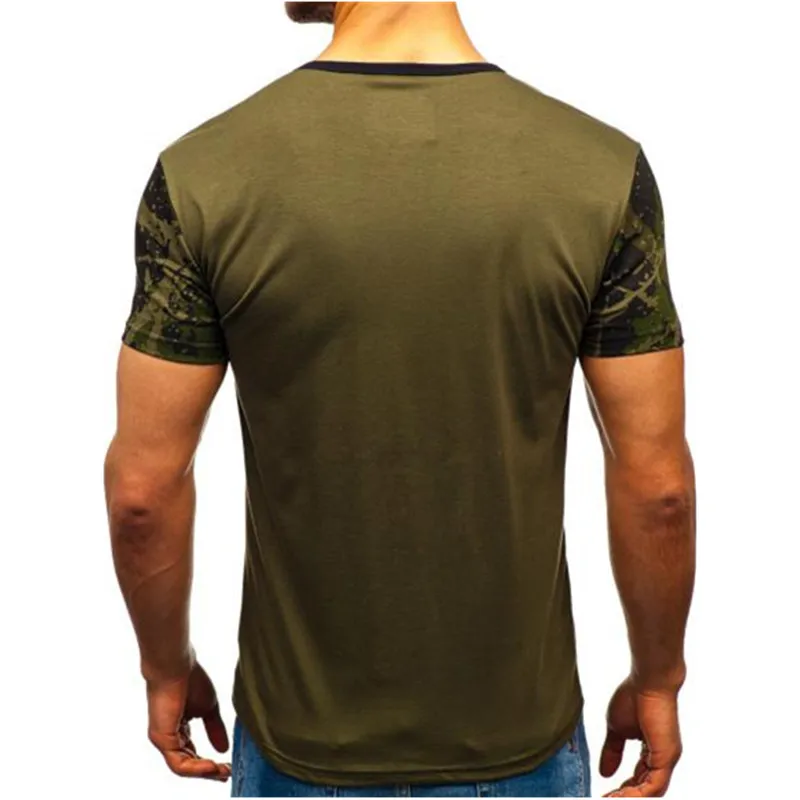 Новая мужская модная армейская зеленая камуфляжная хип-хоп Футболка