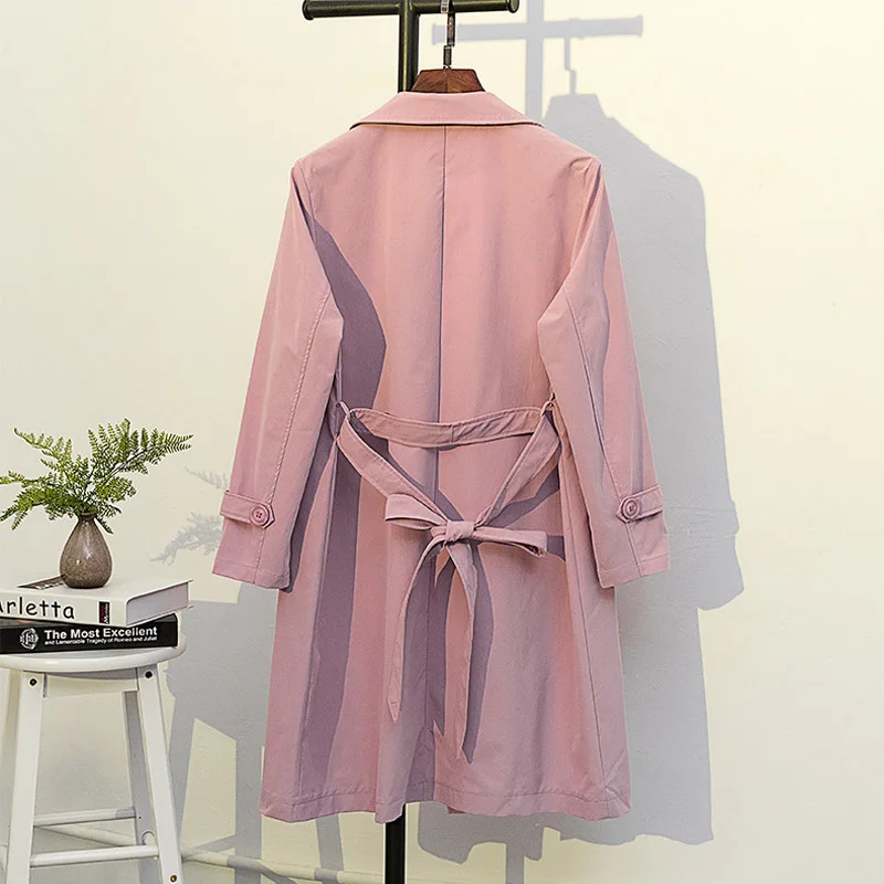 Женский плащ оверсайз длинный Свободный Повседневный однотонный двубортный