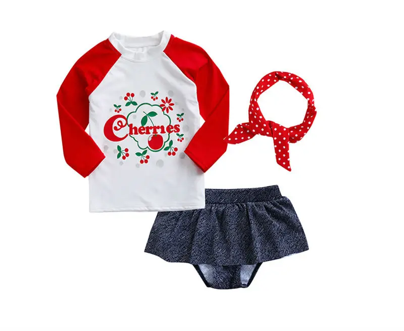 Новинка 2020 милые летние купальники для девочек купальник с длинными рукавами