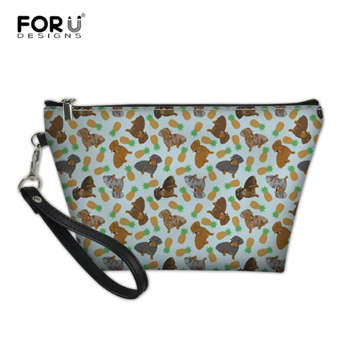 RH0319Z8 FORUDESIGNS Для женщин макияж мешок крошечный Жесткошерстный Такс кожи Косметические сумка-Органайзер для путешествий Профессиональный туалетные принадлежности, мытье чехол - Цвет: RH0319Z8