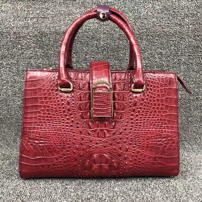 Деловой Женский кошелек из натуральной кожи аллигатора красная сумка крокодила