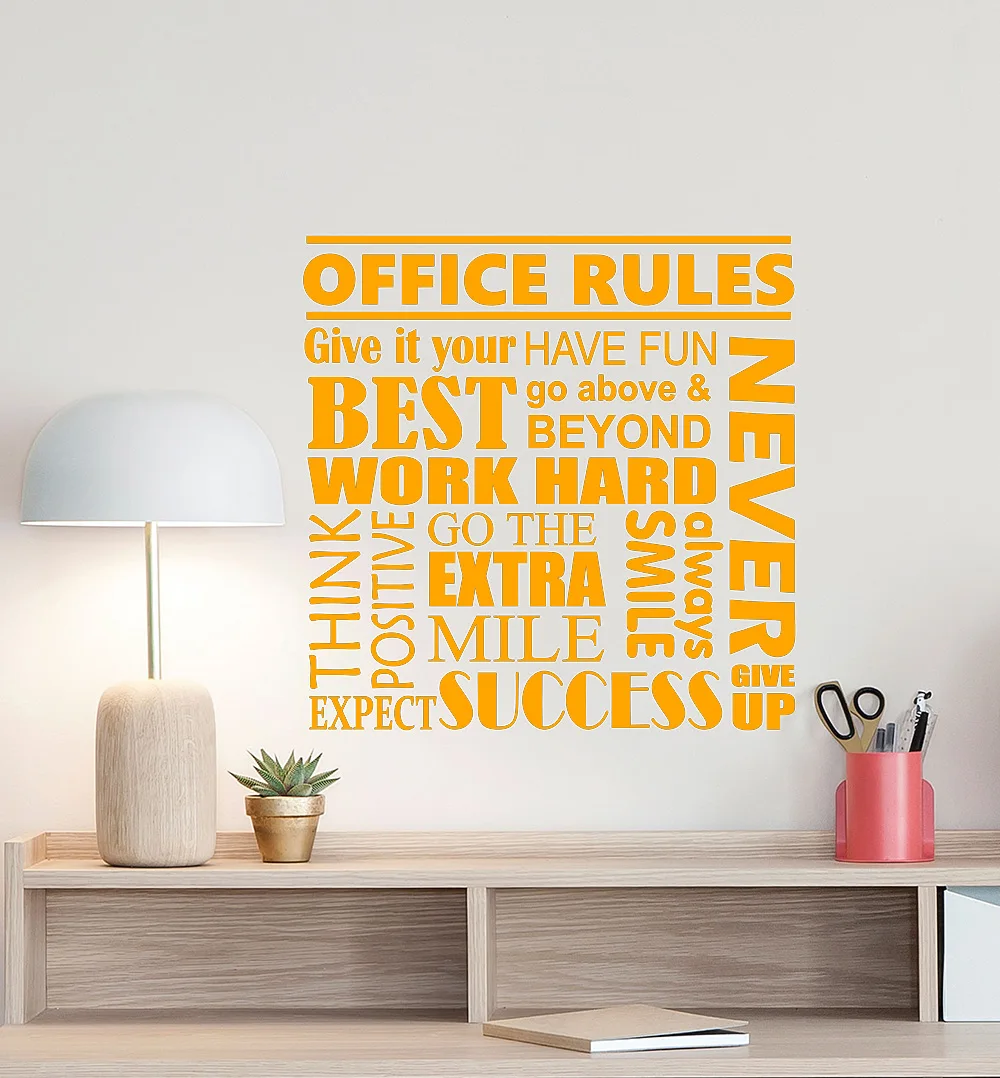 Офисные правила настенные наклейки Мотивирующий постер офисный знак команда