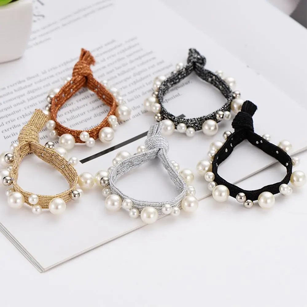 Женская резинка для волос эластичная с имитацией жемчуга аксессуар Новое