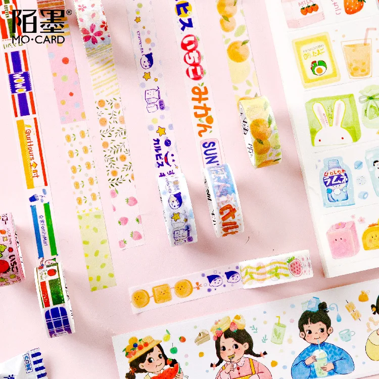 15 50 мм * 5 м Kawaii милый клубничный десерт Васи клейкие наклейки Скрапбукинг