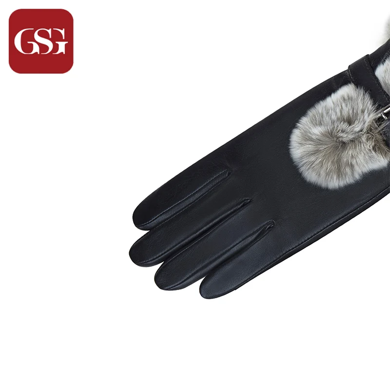 GSG акция роскошные женские перчатки из овчины короткие натуральной кожи с