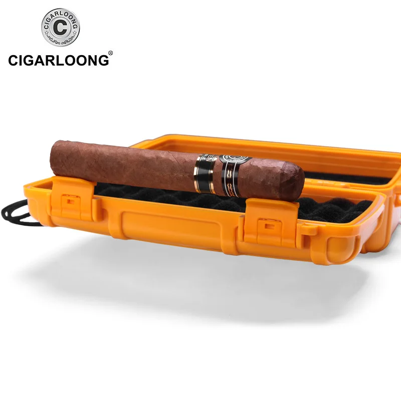 CIGARLOONG новая желтая коробка для сигар COHIBA увлажняющая портативная влагостойкая