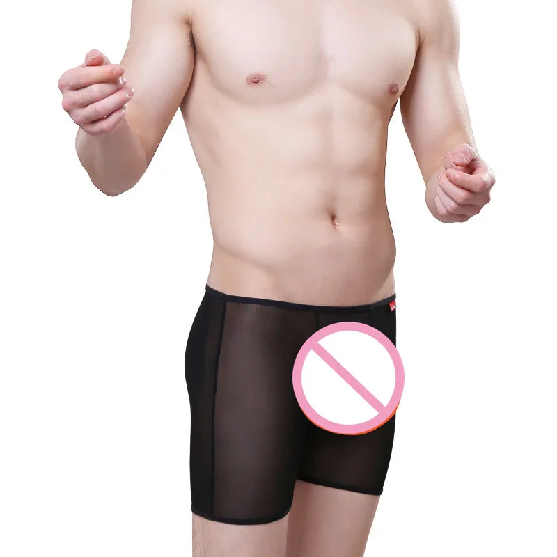 2017 Gay Men Boxers Underwear Net yarn Boxer Spandex cuecas Shorts Slip Mens Manufacturers | Мужская одежда