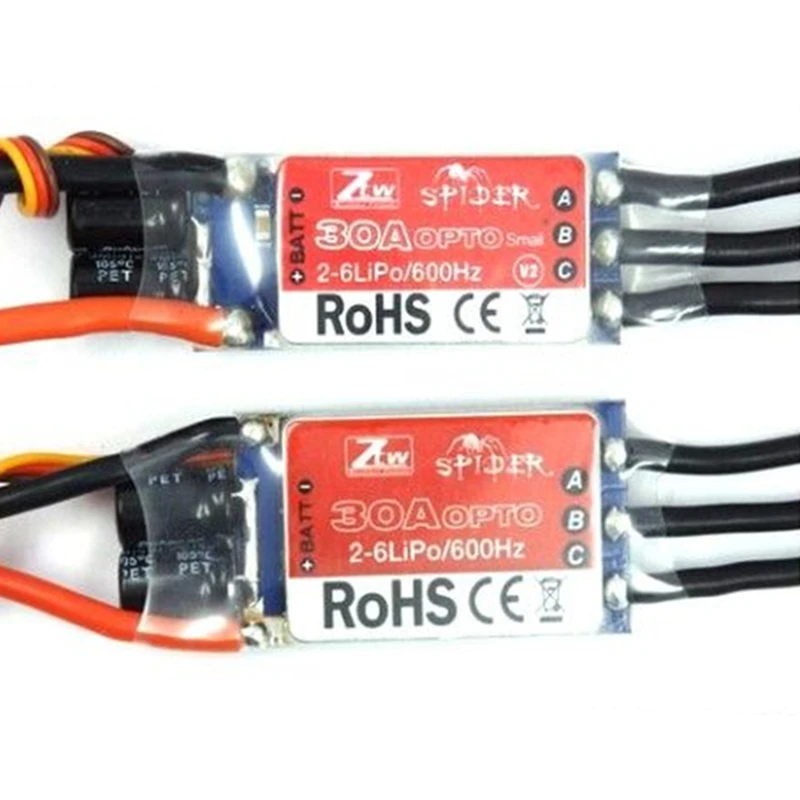 Clear stock ZTW Spider series 20A/30A/50A 2-6S Electric Speed Controller | Parts &amp Accs