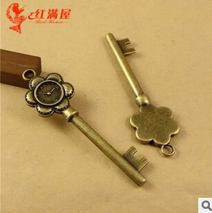 

A1639 free shipping 30pcs/bag size 69*20mm Clock Antique silver&bronze diy pendant Jewelry finding for chain accessories