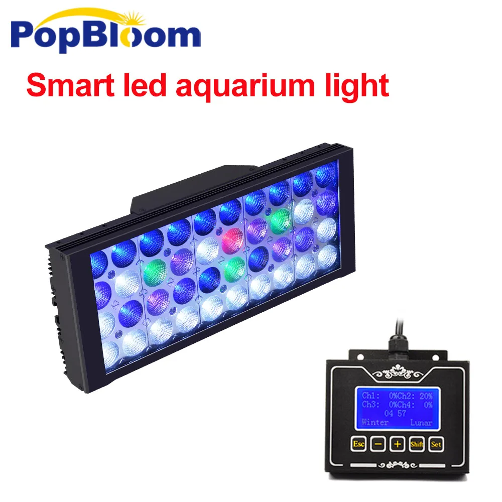 PopBloom свет аквариум luz acuario Рыбалка морской светодиодные фонари фары 60 см dimmable