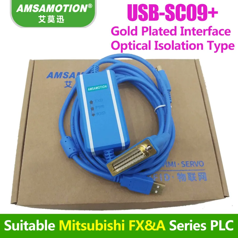 Isolation Type USB-SC09+ встроенный чип Программирование изоляции кабель подходит для Mitsubishi FX и серии PLC скачать кабель - Цвет: Isolation Type