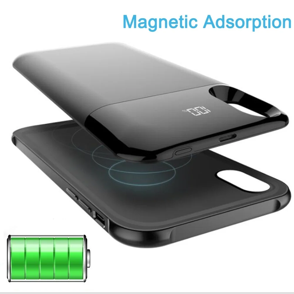 Для Iphone XS Max Power Case интеллектуальный цифровой дисплей беспроводной 5500 мАч быстрая