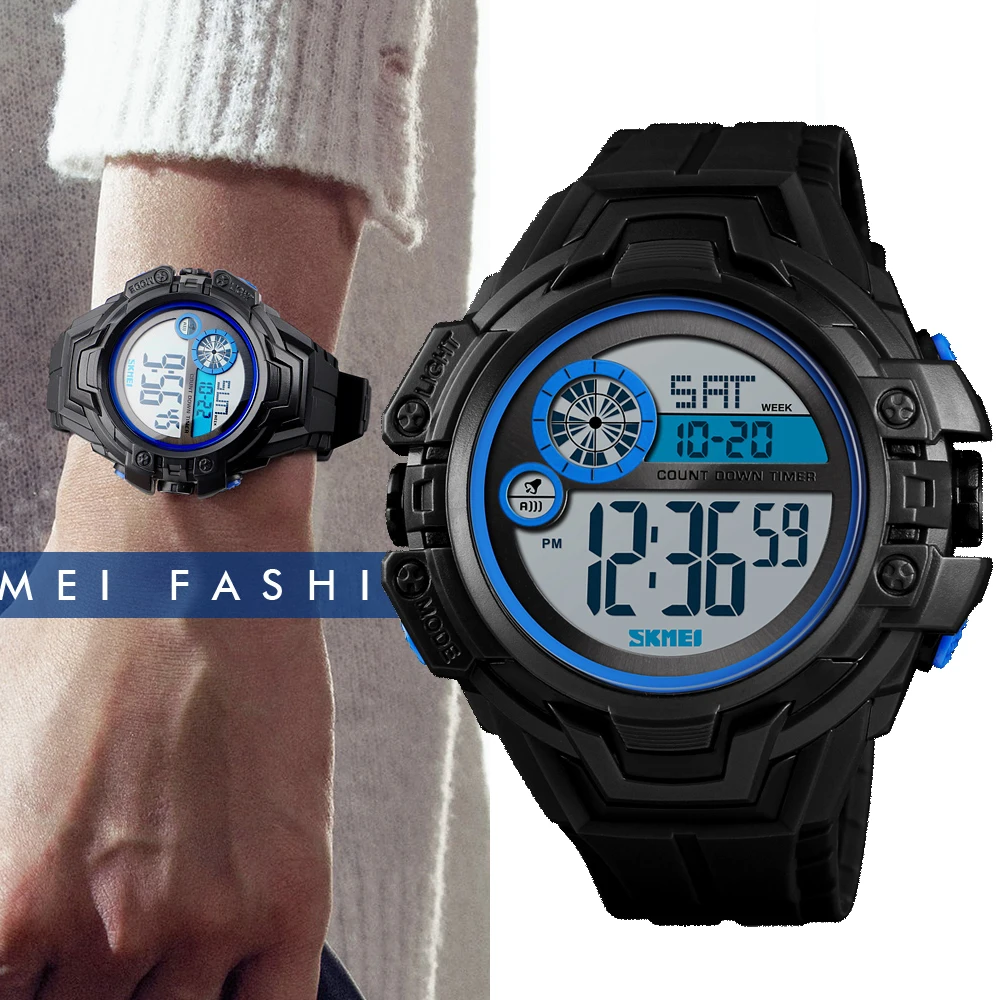 

SKMEI открытый обратный отсчет Спортивные Цифровые мужские часы электронные часы водонепроницаемые военные цифровые наручные часы Relogio Masculino