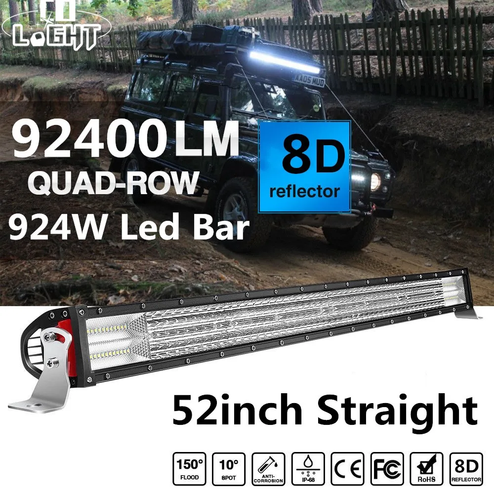 CO LIGHT 8дюймов D 52 дюймов светодио дный Offroad светодиодный свет бар 924 Вт Combo Авто