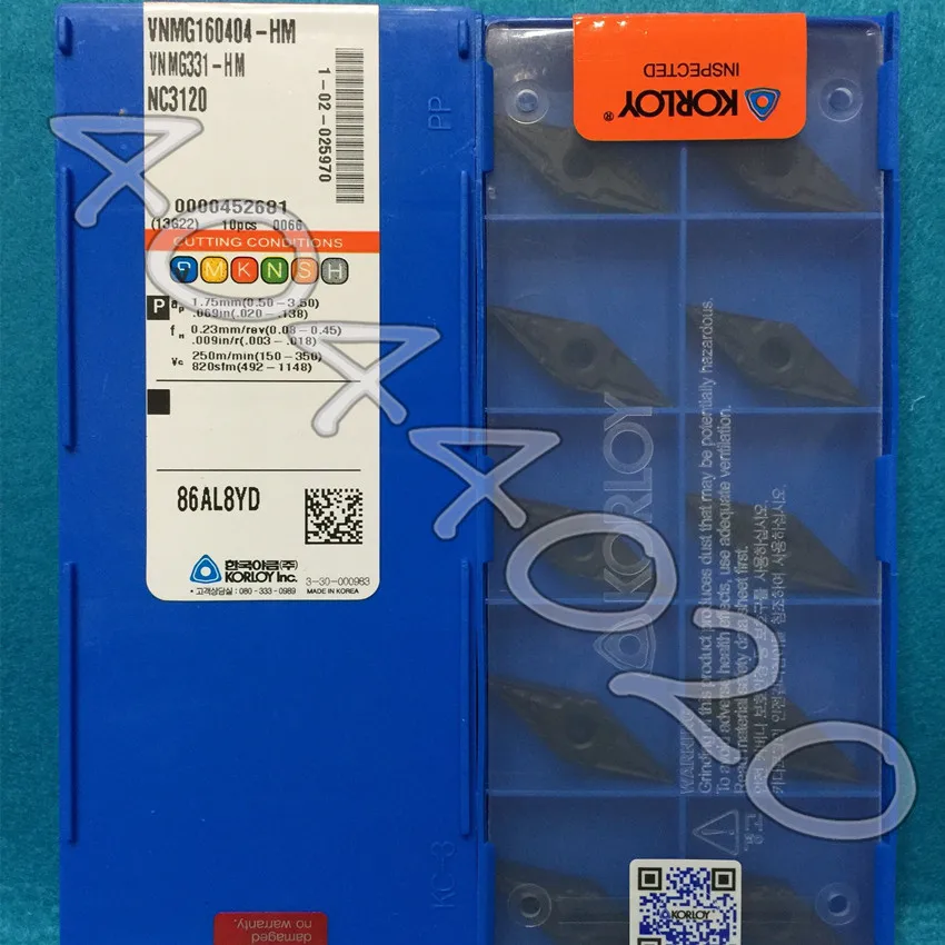 

VNMG160404-HM NC3120 VNMG331-HM NC3120 10 шт./кор. KORLOY Carbide blade