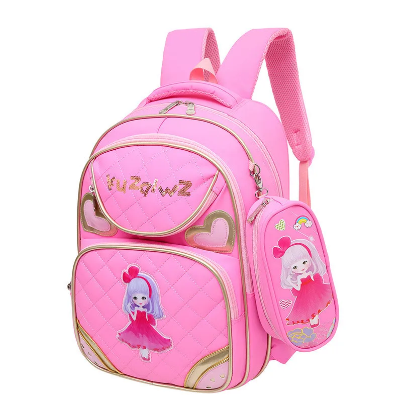 Ортопедические школьные ранцы небесно голубого цвета для принцесс