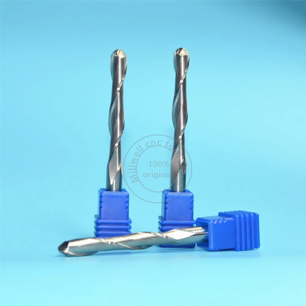 1PCS-CNC вольфрамовый твердый карбид древесный Фрезерный резак, деревообработка вставка фреза, 2 флейты шаровая носовая Концевая мельница, сферическая Концевая мельница