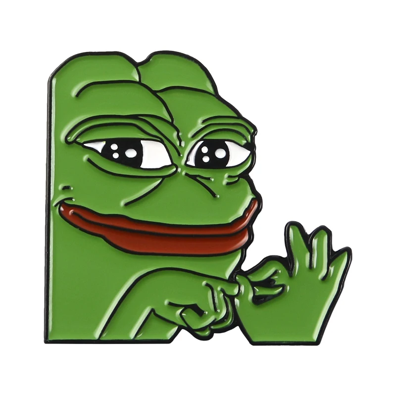 gesture 11 видов стилей эмалированные булавки Pepe the Frog Meme в виде пирамиды, забавные броши в виде животных, значки, ювелирные изделия, подарки для друзей - Окраска металла: gesture