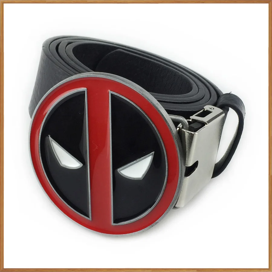 Ремень Bullzine deadpool фильм пряжка с оловянной отделкой с ПУ ремень с соединительной застежкой FP-03304