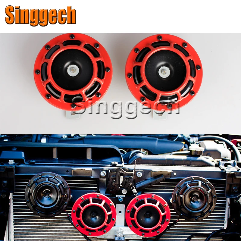 

12V Car Styling Red Electric Blast Tone Horn Kit For Mercedes W211 W203 W204 W210 W205 W212 W220 AMG For Cadillac CTS SRX ATS