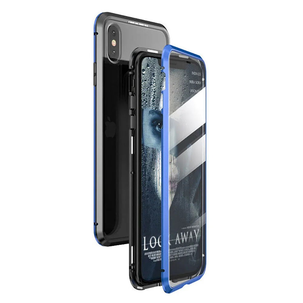 Двухсторонняя, для стекла чехол на магните для samsung S10 5G S10E S10 S9 S8 PLUS NOTE 9 8 металлический алюминий чехол с защитой на 360 градусов