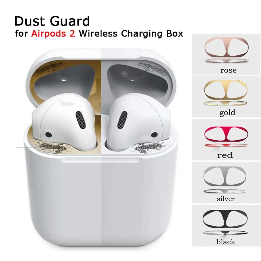 Металлический защитный чехол наклейка для наушников Airpods 2 Apple аксессуары