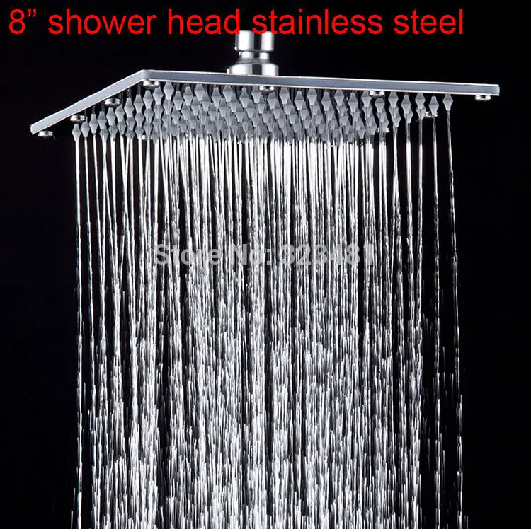 

8' ducha chuveiro massage Rainfall Shower Head Stainless steel Ultra thin Chrome Plater in bathroom a shower