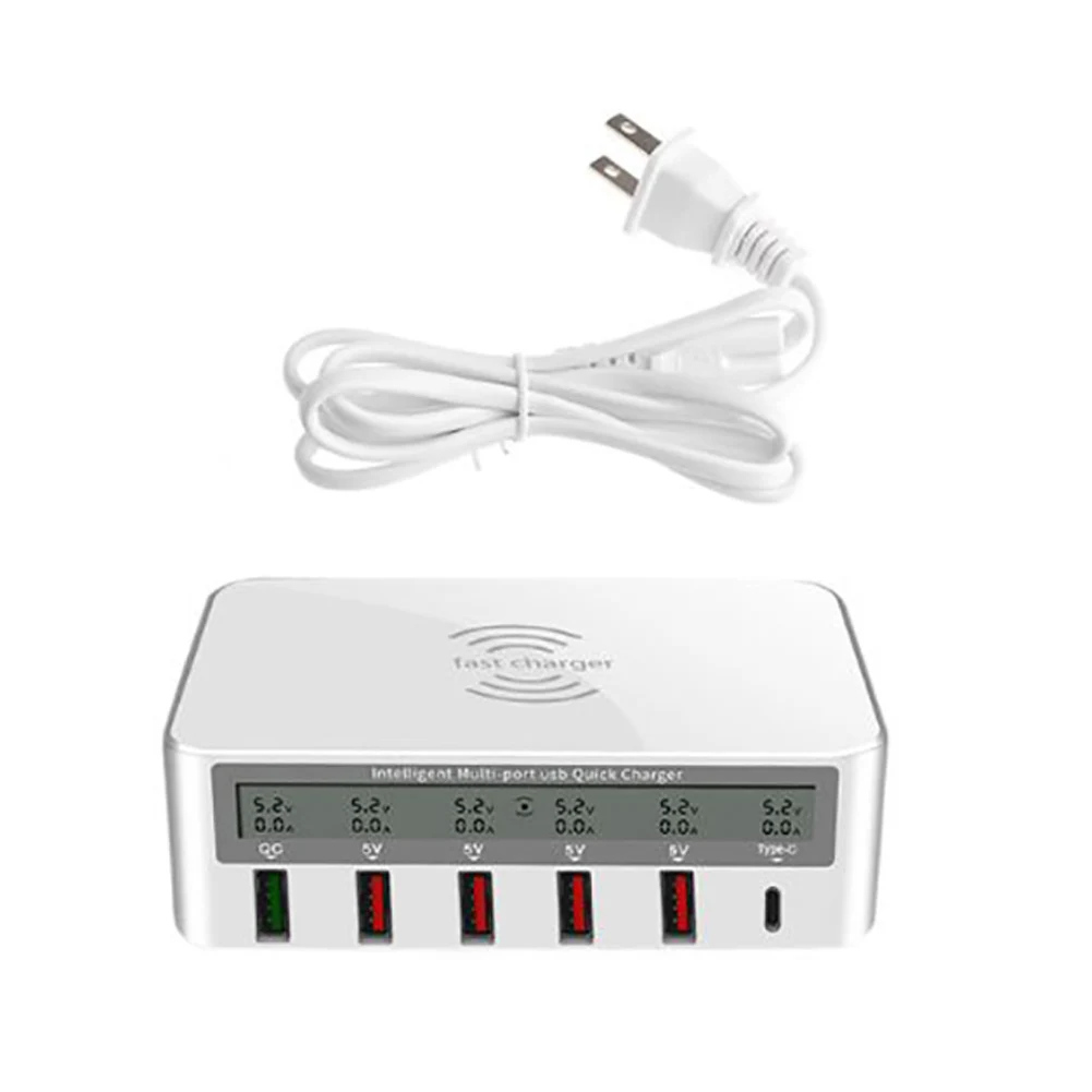 Wireless Fast Charger Tablet Professional Practical LCD Display Phone Multi Port 7 In 1 USB 3.0 Current Qi Voltage | Электроника